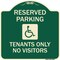 Signmission Reserved Parking Tenants No Visitors W/ Graphic Heavy-Gauge Aluminum Sign, 18" x 18", G-1818-23005 A-DES-G-1818-23005 - alternate 1